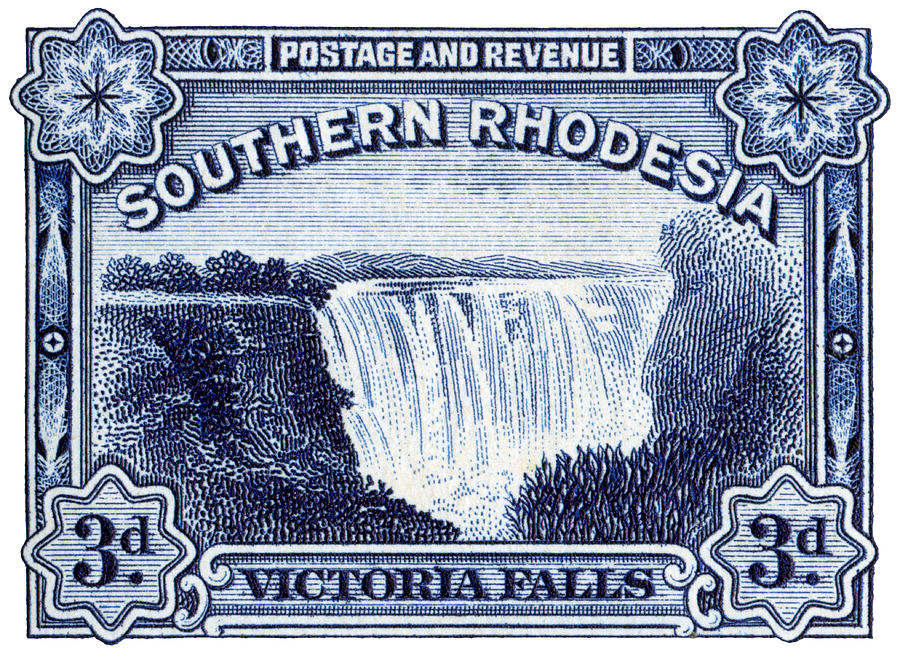 1932 Southern Rhodesia Victoria Falls Stamp Painting by Historic Image