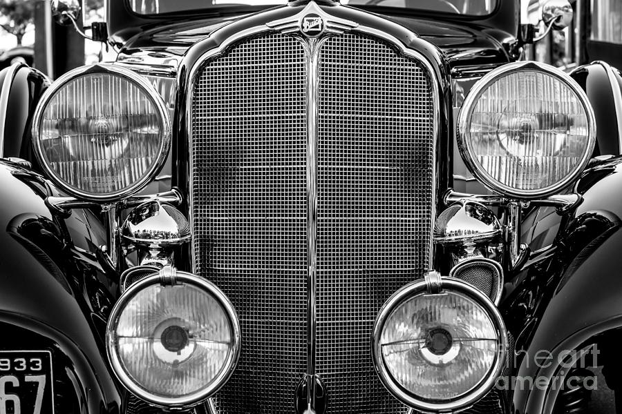 1933 Buick Series 50 Coupe Close-up - Black and White Photograph by Gary Whitton