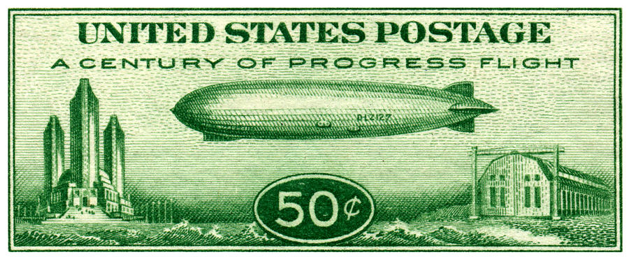 1933 Century of Progress Stamp Painting by Historic Image