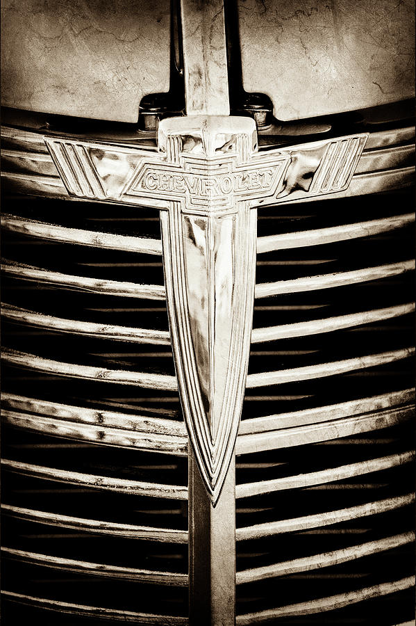 1933 Chevrolet Grille Emblem -0520s Photograph by Jill Reger