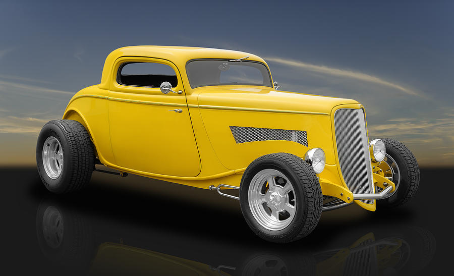 1933 Ford 3 Window Coupe In Bright Yellow Photograph by Frank J Benz ...