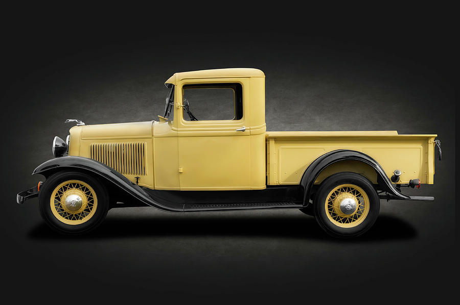 1933 Ford V8 Pickup Truck  -  1933fordv8pickupspottext184347 Photograph by Frank J Benz
