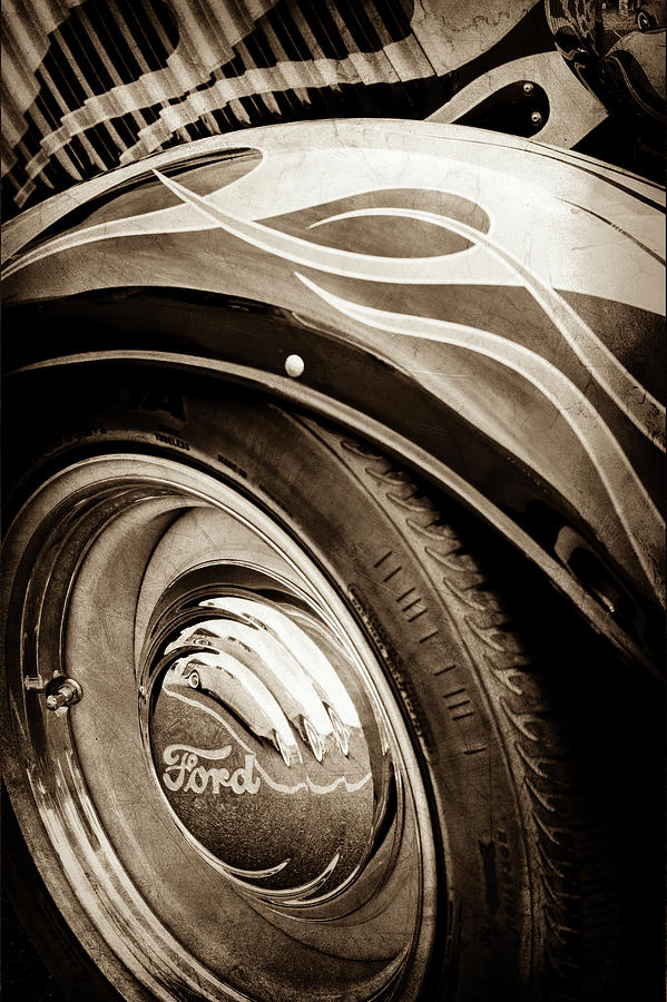 1933 Ford Wheel Emblem - Hot Rod -0181s Photograph by Jill Reger