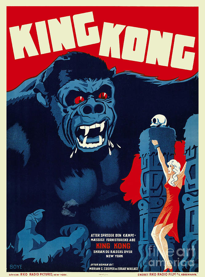 1933 King Kong Danish Movie Poster Photograph by Jon Neidert