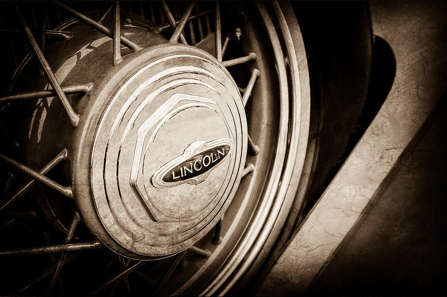 1933 Lincoln KB Judkins Coupe Emblem - Spare Tire -0167s Photograph by Jill Reger