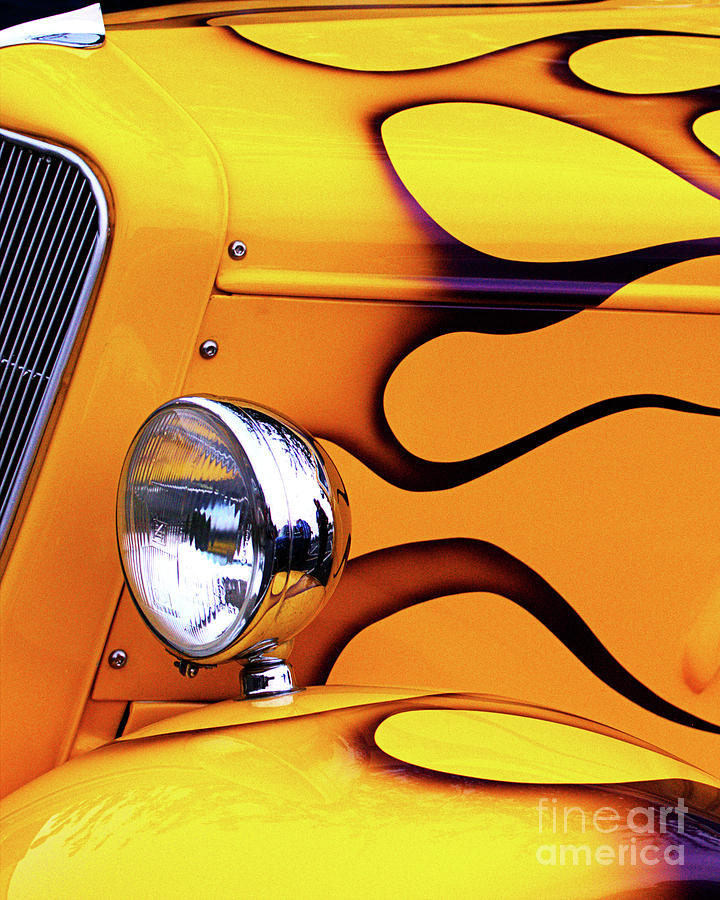 1934 Ford Custom Yellow Hot Rod Photograph by Stephen Melia