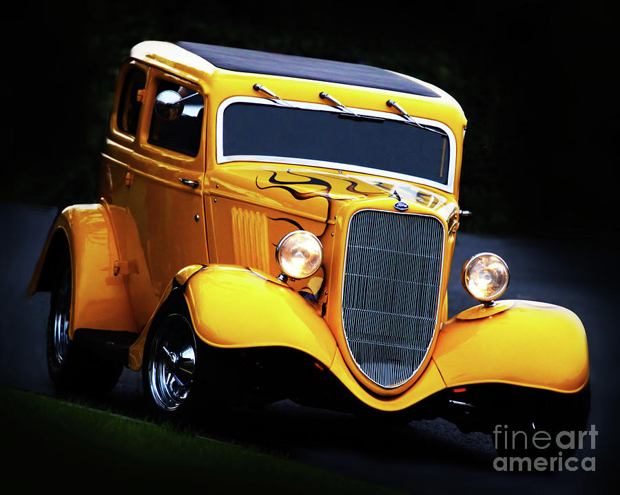 1934 Yellow Ford Hot Rod Photograph by Stephen Melia