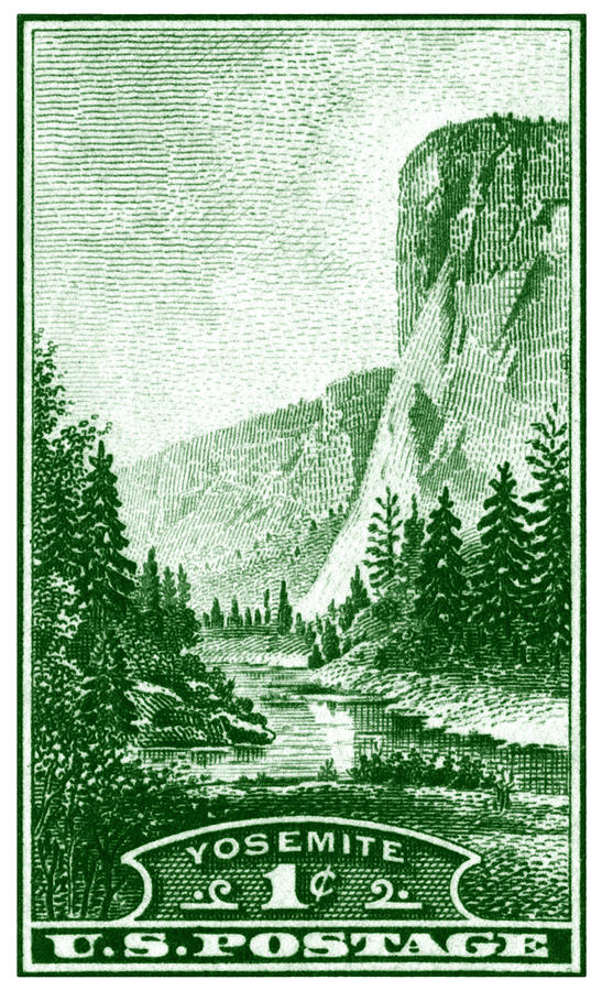 1934 Yosemite Park Stamp Painting by Historic Image