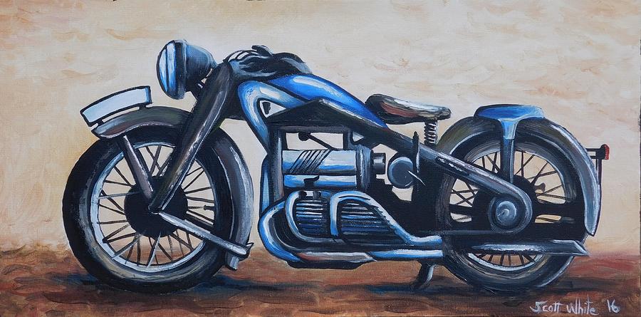 Verwonderlijk 1934 Zundapp Motorcycle Painting by Scott White WO-98