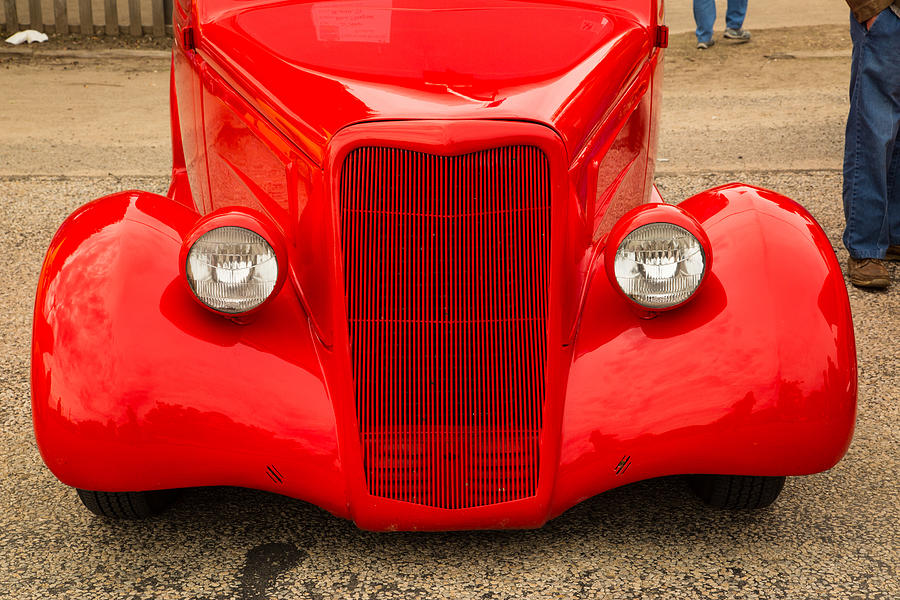 1935 Ford Classic Red Car Photograph 7160.02 Photograph by M K Miller