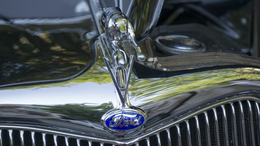 1935 Ford Hood Ornament  21x Photograph by Cathy Anderson