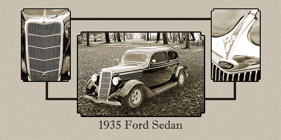 1935 Ford Sedan Vintage Antique Classic Car Art Prints 5053.01 Photograph by M K Miller