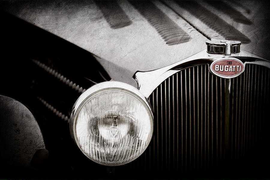 Car Photograph - 1936 Bugatti Type 57S Corsica Tourer Grille Emblem -1673ac by Jill Reger