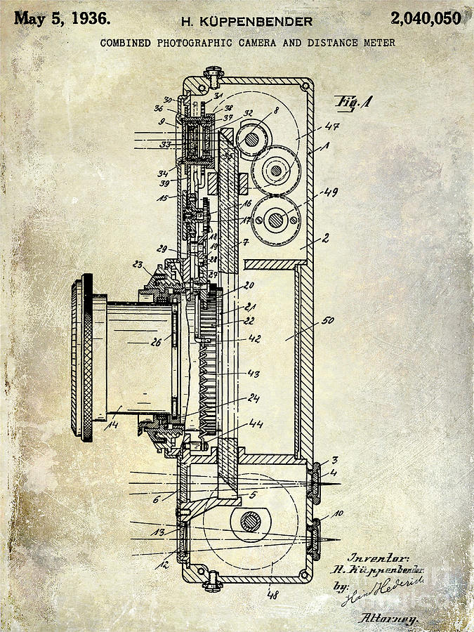 1936 Camera Patent Photograph by Jon Neidert
