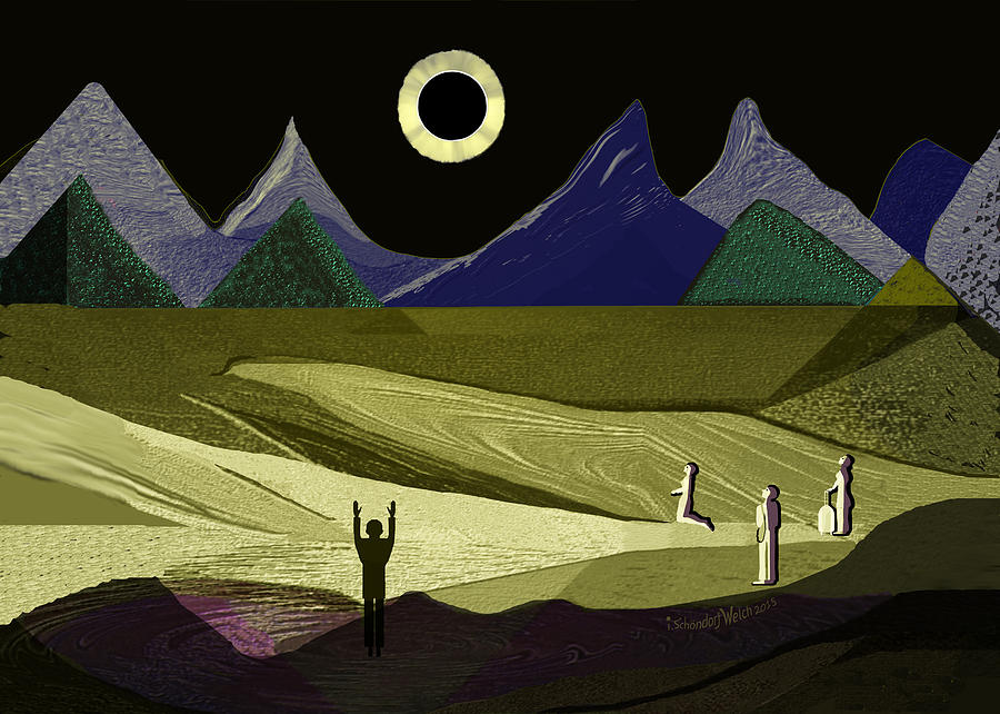 1936 - Arrival Of The Eclipse 2017 Digital Art by Irmgard Schoendorf Welch