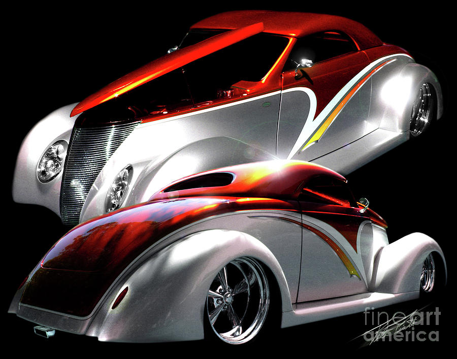Hot Rod Photograph - 1936 Striped Coupe by Peter Piatt Hot Rod Photograph - 1936 Striped Coupe by Peter Piatt