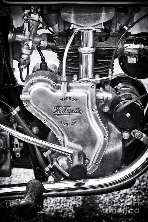 1936 Velocette Mov 250cc Motorcycle Engine Photograph by Tim Gainey