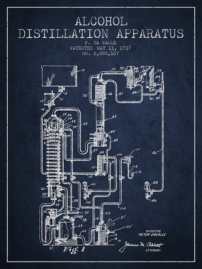 1937 Alcohol Distillation Apparatus Patent Fb79_nb Digital Art