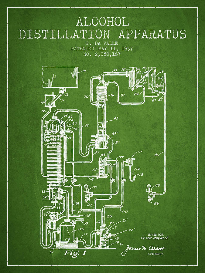 1937 Alcohol Distillation Apparatus Patent Fb79_pg Digital Art