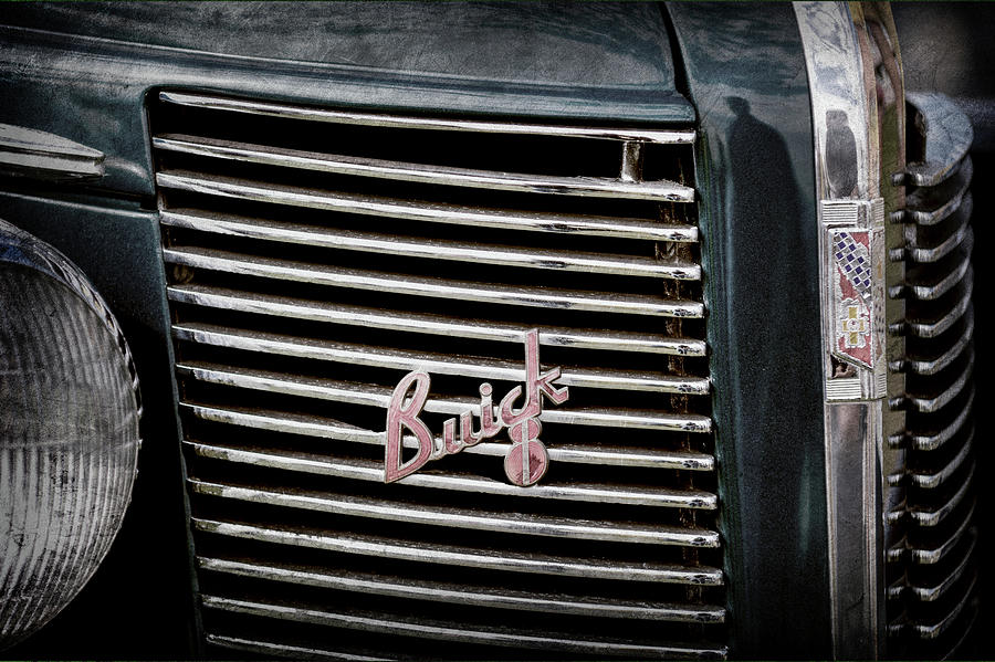 Transportation Photograph - 1937 Buick Grille Emblem -0215ac by Jill Reger