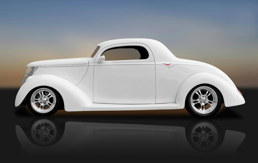 1937 Ford Coupe  -  1937fordcoupereflect172185 Photograph by Frank J Benz