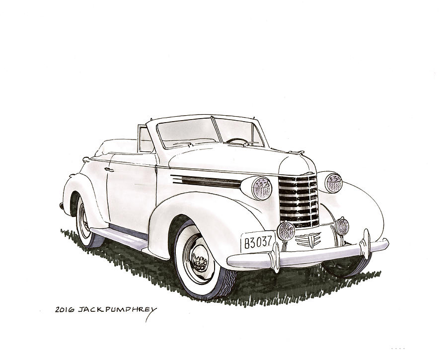 1937 Oldsmobile Convertible Painting by Jack Pumphrey