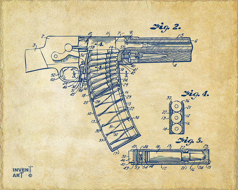 Vintage Digital Art - 1937 Police Remington Model 8 Magazine Patent Minimal - Vintage by Nikki Marie Smith