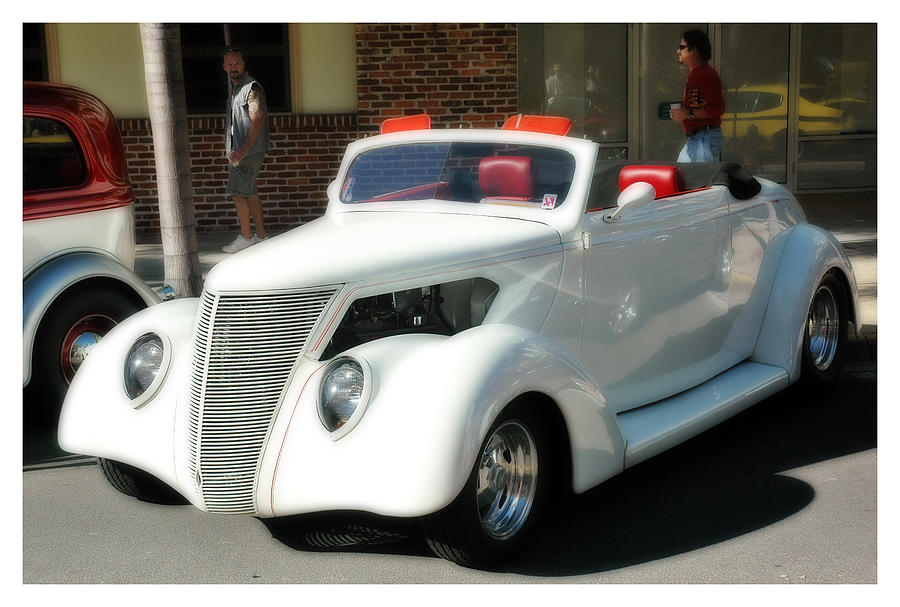 1937 White Ford Convertible Photograph by Ginger Wakem