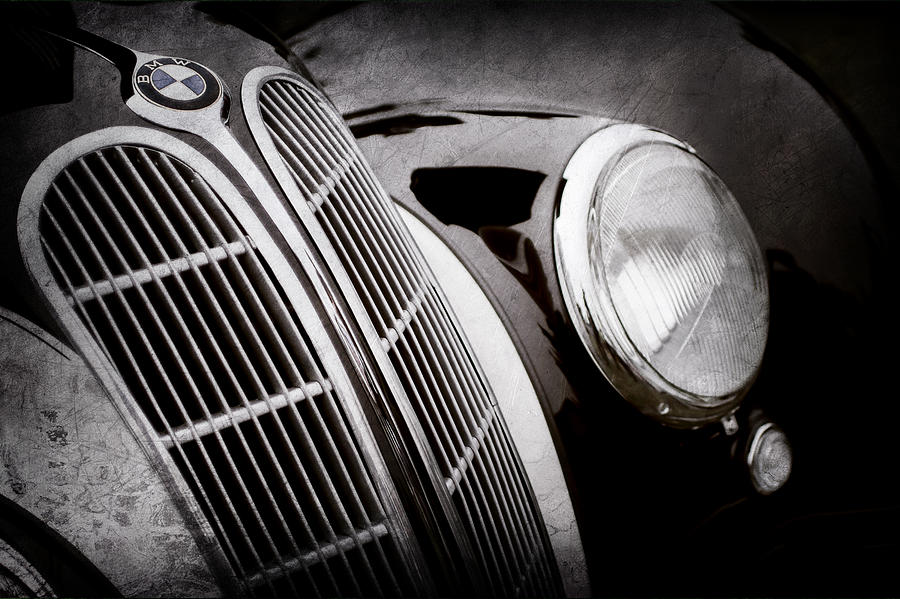 1938 BMW 327-8 Cabriolet Grille Emblem -1526ac Photograph by Jill Reger