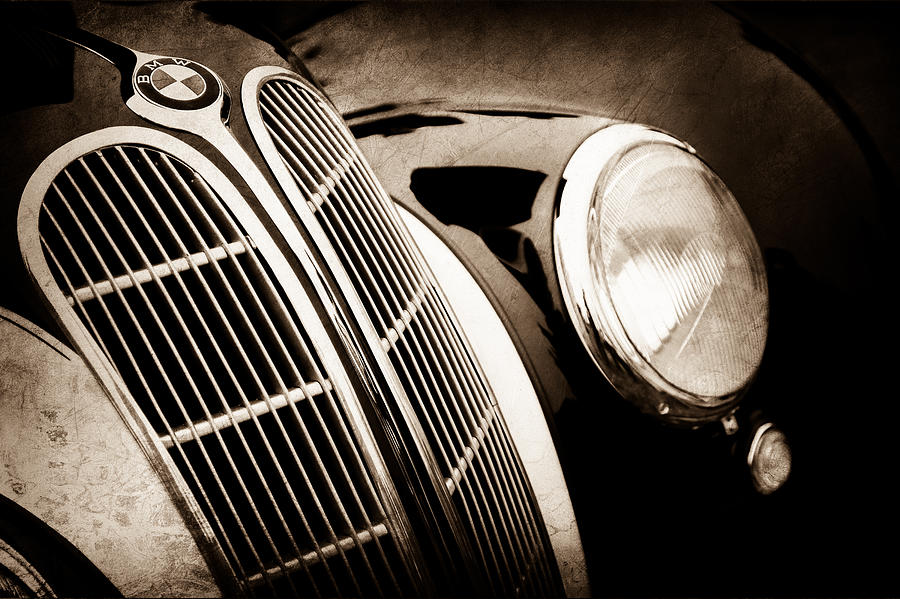 1938 BMW 327-8 Cabriolet Grille Emblem -1526s Photograph by Jill Reger