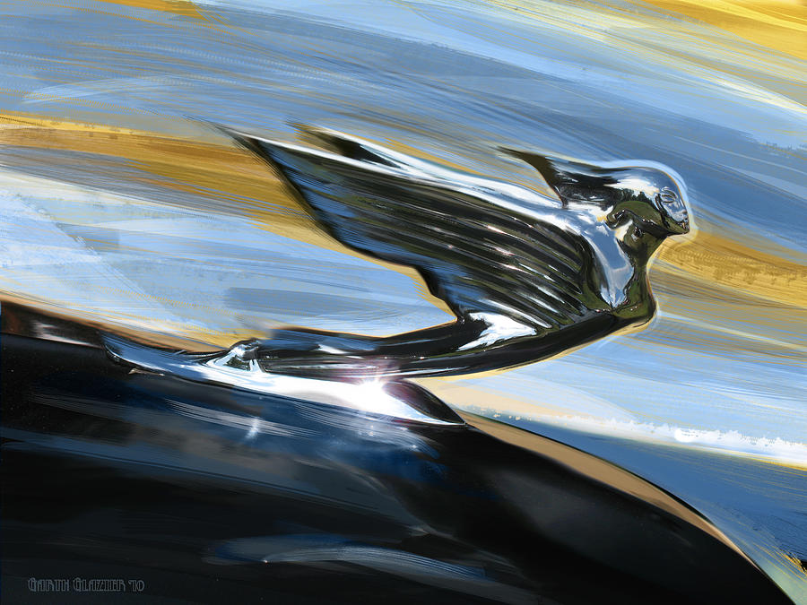 1938 CADILLAC SERIES 90 Hood Ornament Painting by Garth Glazier