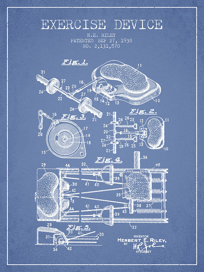 1938 Exercise Device Patent Spbb09_lb Digital Art