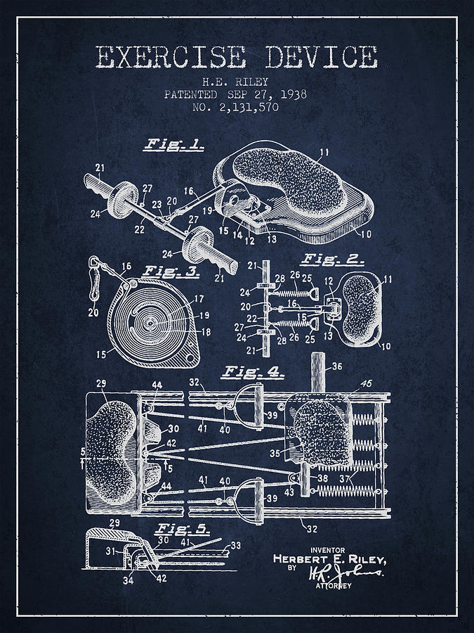 1938 Exercise Device Patent Spbb09_nb Digital Art
