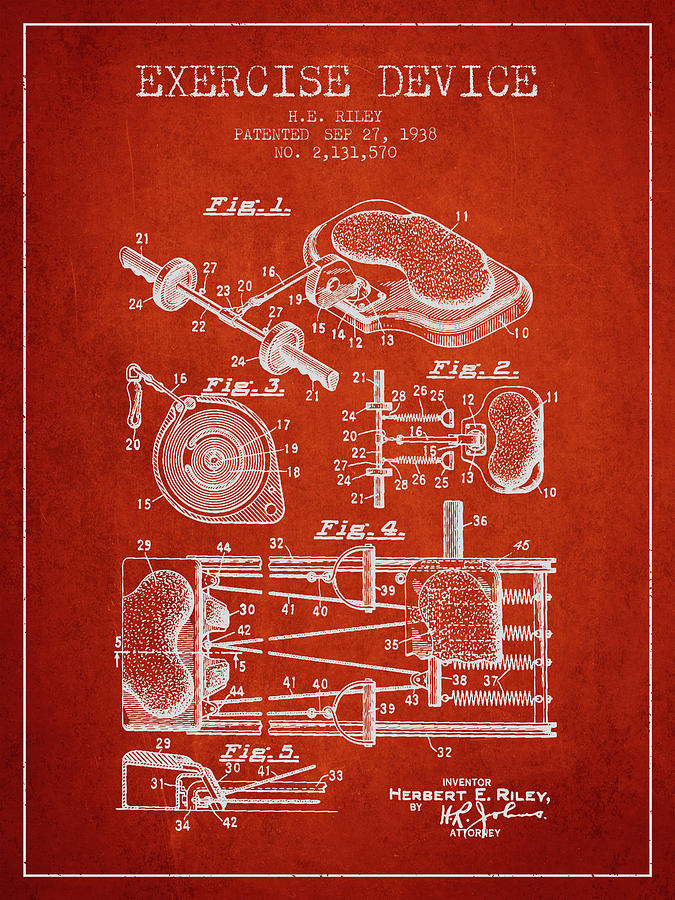 1938 Exercise Device Patent Spbb09_vr Digital Art