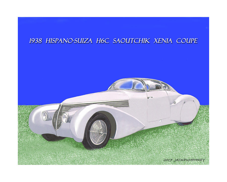 1938 Hispano Suiza H6c Saoutchik Xenia Coupe Painting by Jack Pumphrey
