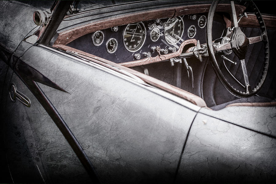 Car Photograph - 1938 Talbot-Lago 150C SS Figoni and Falaschi Cabriolet Steering Wheel -1561ac by Jill Reger