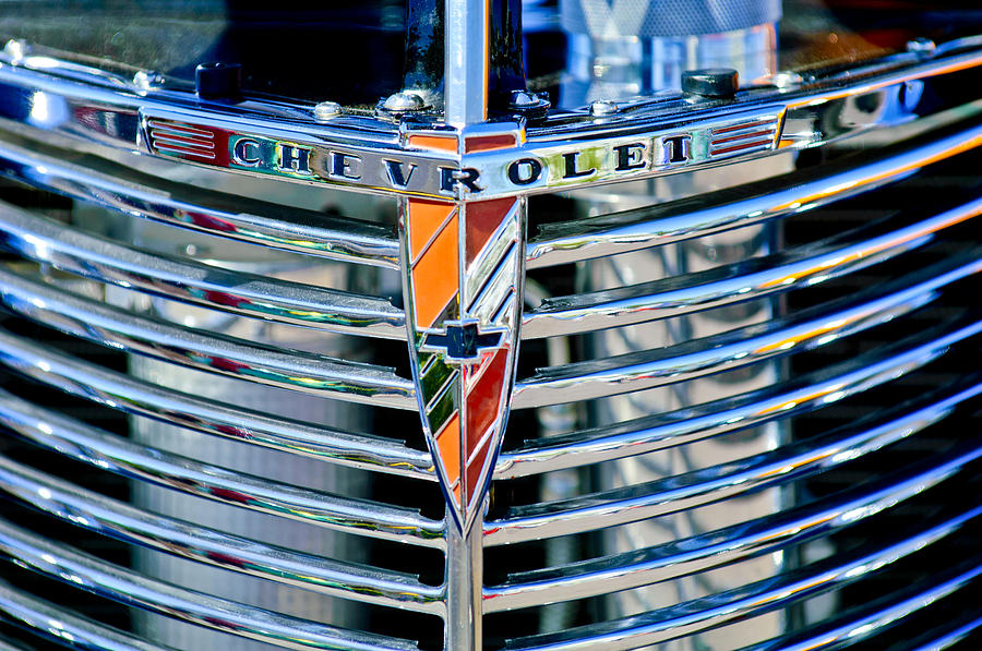 1939 Chevrolet Coupe Grille Emblem Photograph by Jill Reger