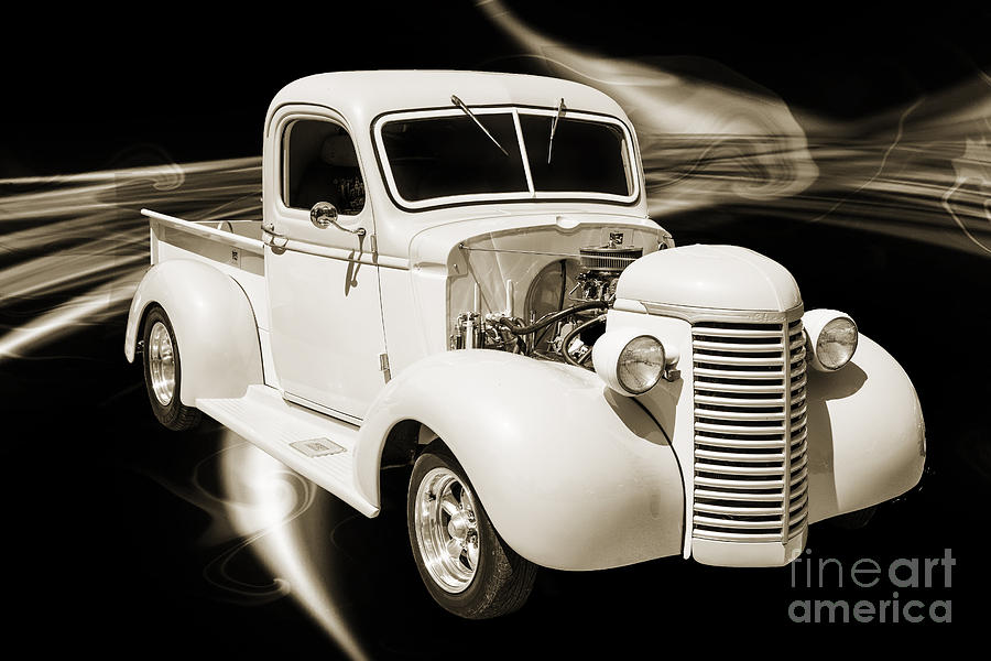 1939 Chevrolet Pickup Antique Car in Sepia Print or canvas print 3519.01 Photograph by M K Miller