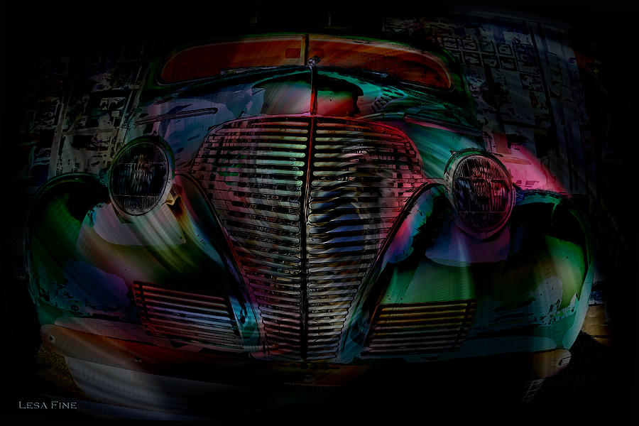 1939 Chevy In a Biubble Car Abstract Photograph by Lesa Fine