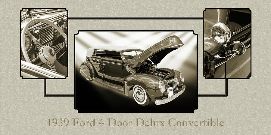 1939 Ford 4 Door Deluxe Convertible 5542.50 Photograph by M K Miller