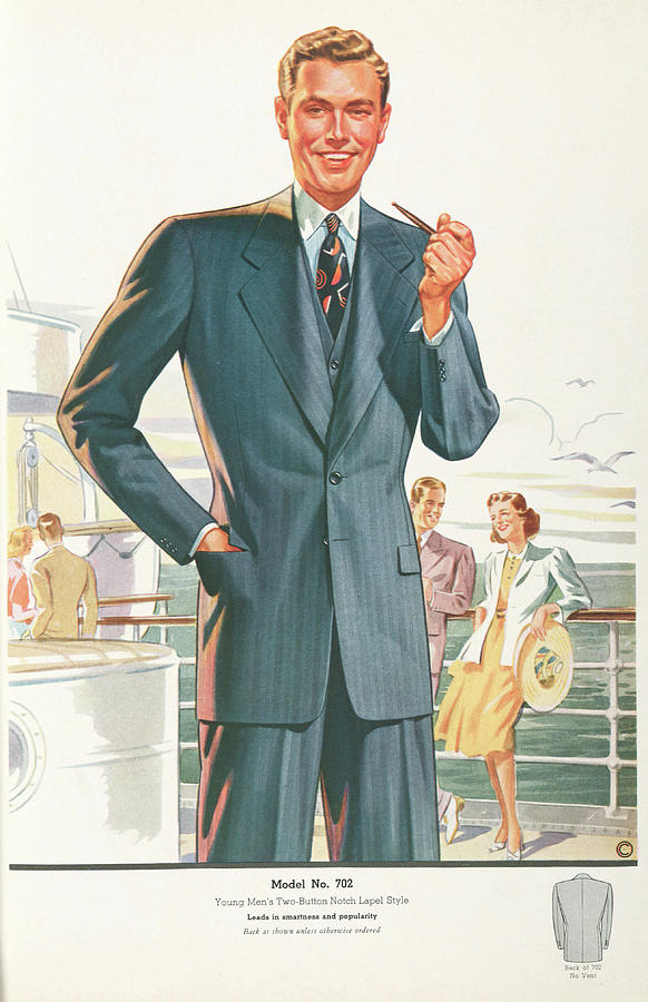 Vintage Photograph - 1939 Glicksman Mens Fashion 1 by Ricky Barnard