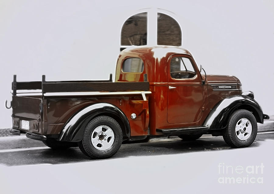 Car Photograph - 1939 International Pickup Truck - Side View by Steven Digman