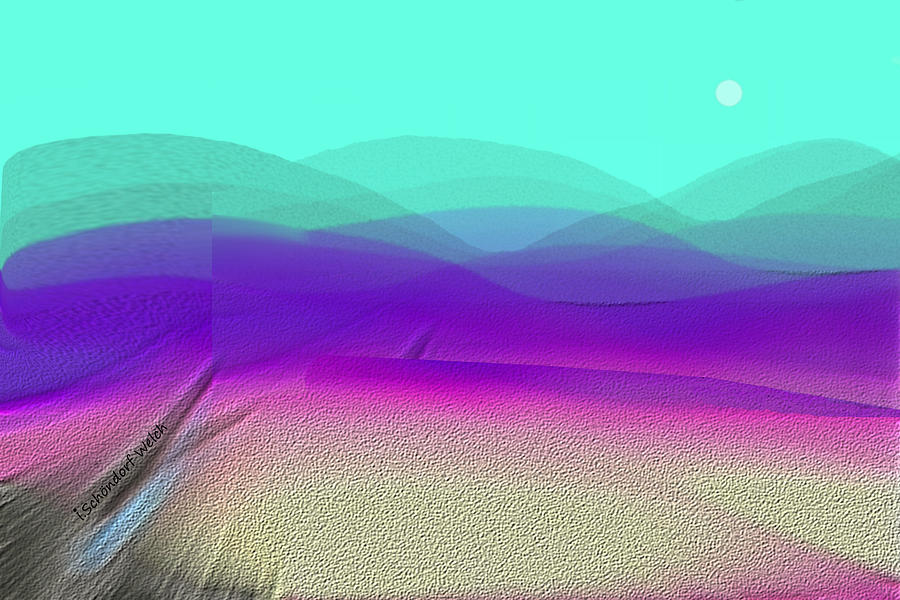 1939 - Purple desert Mountains 2017 Digital Art by Irmgard Schoendorf Welch