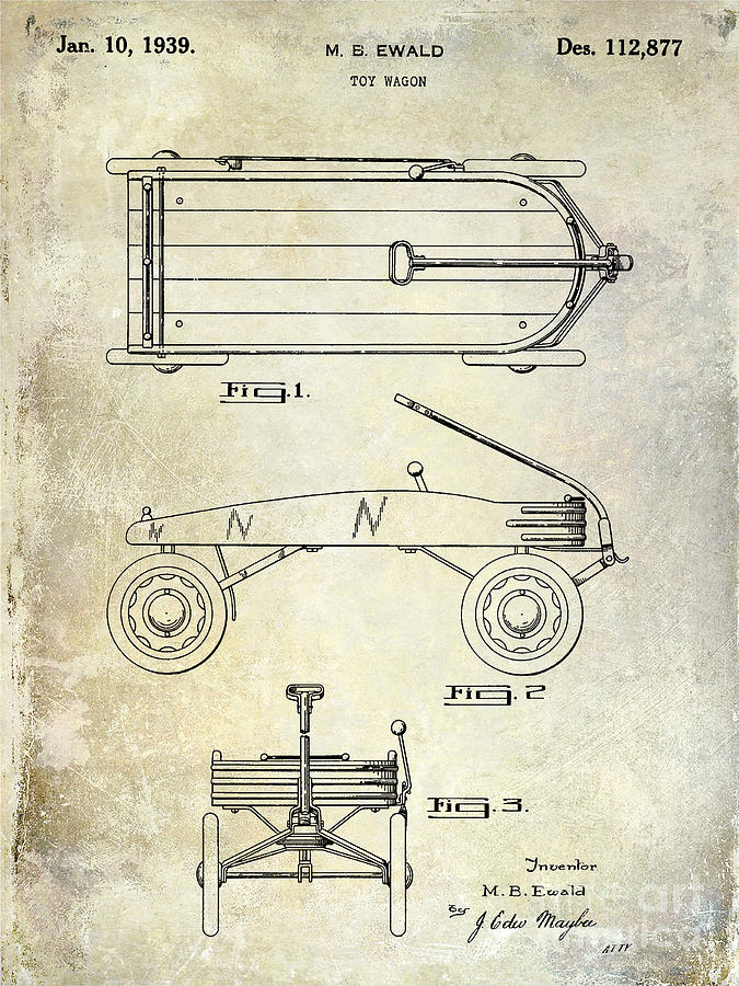 Wagon Photograph - 1939 Toy Wagon Patent  by Jon Neidert