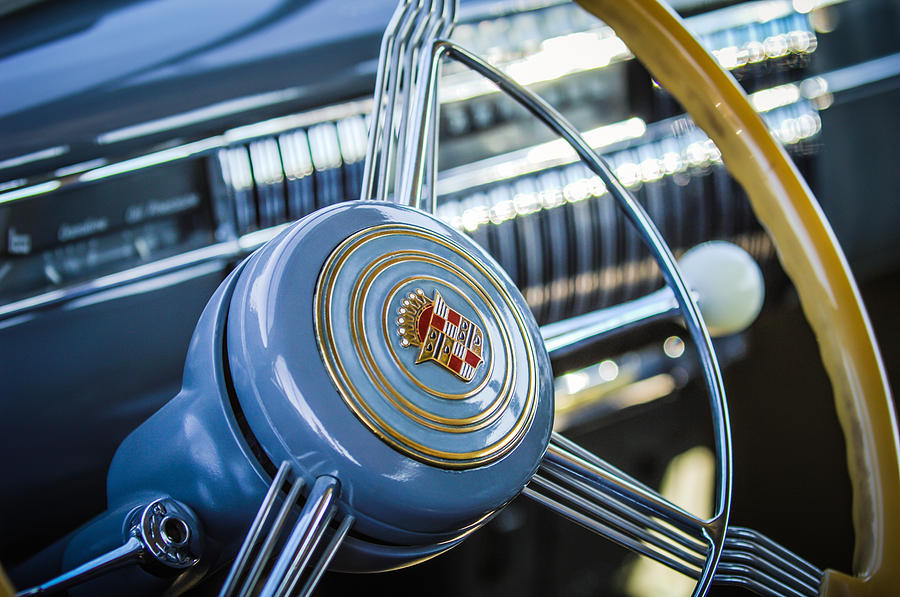 1940 Cadillac 60 Special Sedan Steering Wheel Photograph by Jill Reger