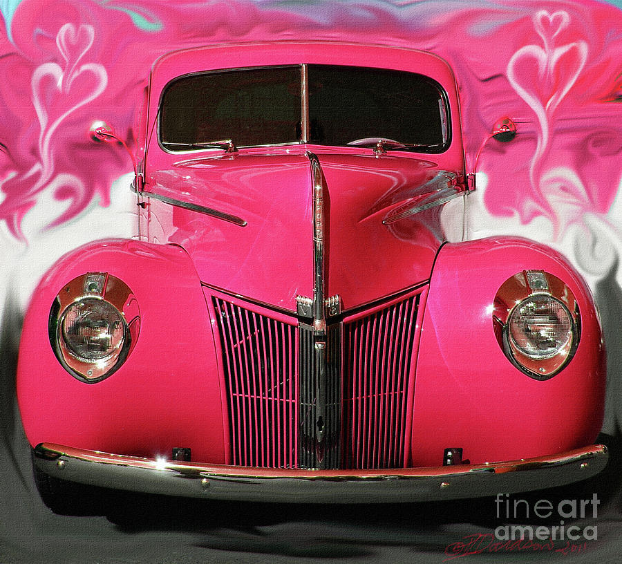 1940 Classic Hot Pink Ford Photograph by Pat Davidson