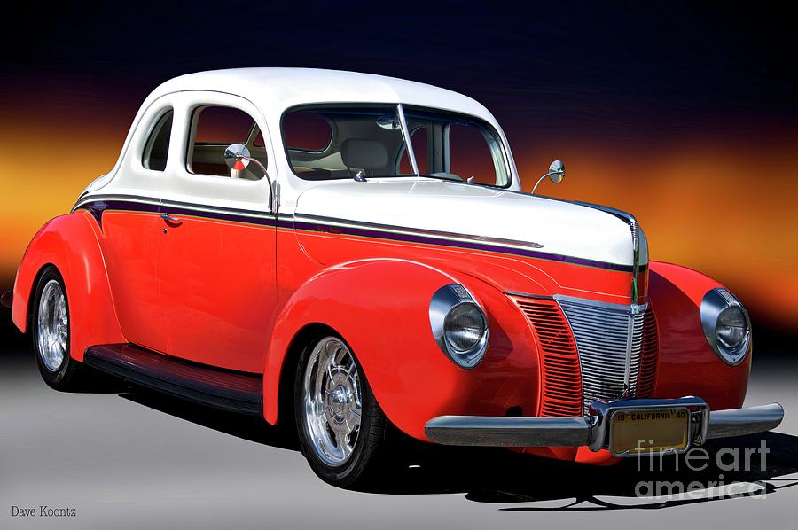 1940 Ford Coupe 'Fifty Fifty' Photograph by Dave Koontz - Fine Art America