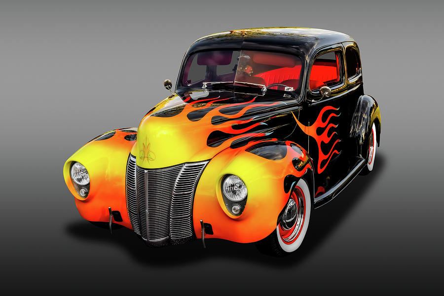 1940 Ford Deluxe Coupe In Flames  -  40FDSEDFA9346 Photograph by Frank J Benz