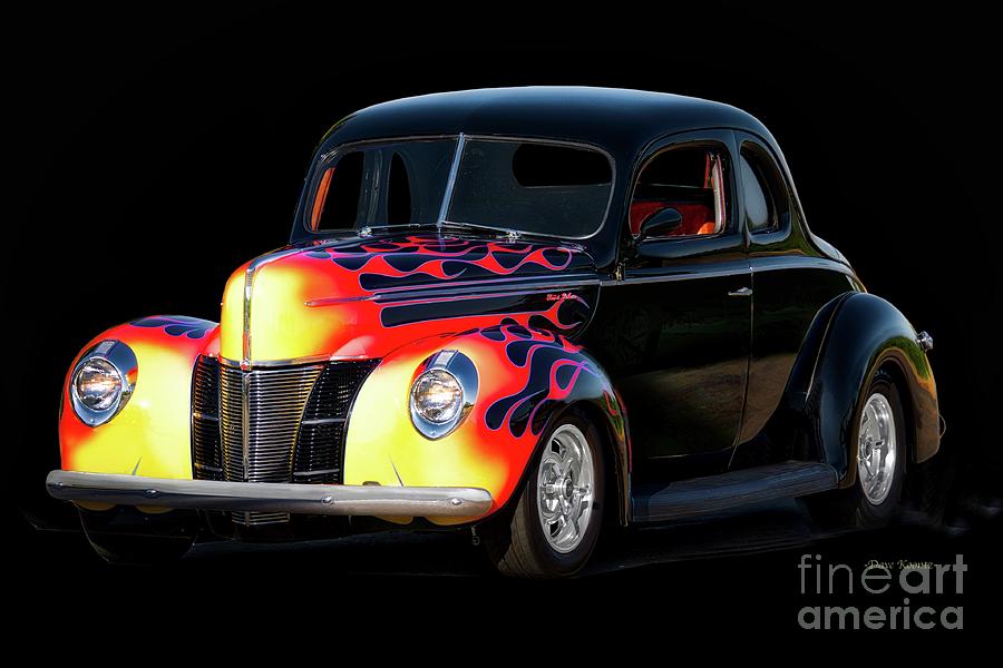 1940 Ford Deluxe Coupe with Flames Photograph by Dave Koontz - Fine Art ...