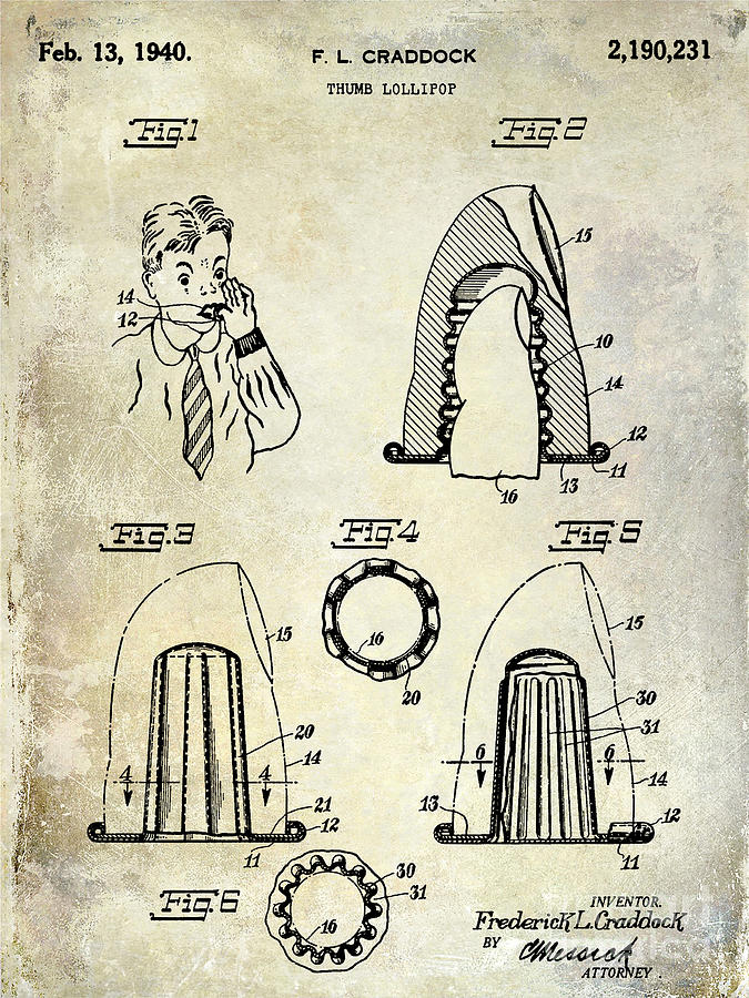 1940 lollipop Patent  Photograph by Jon Neidert
